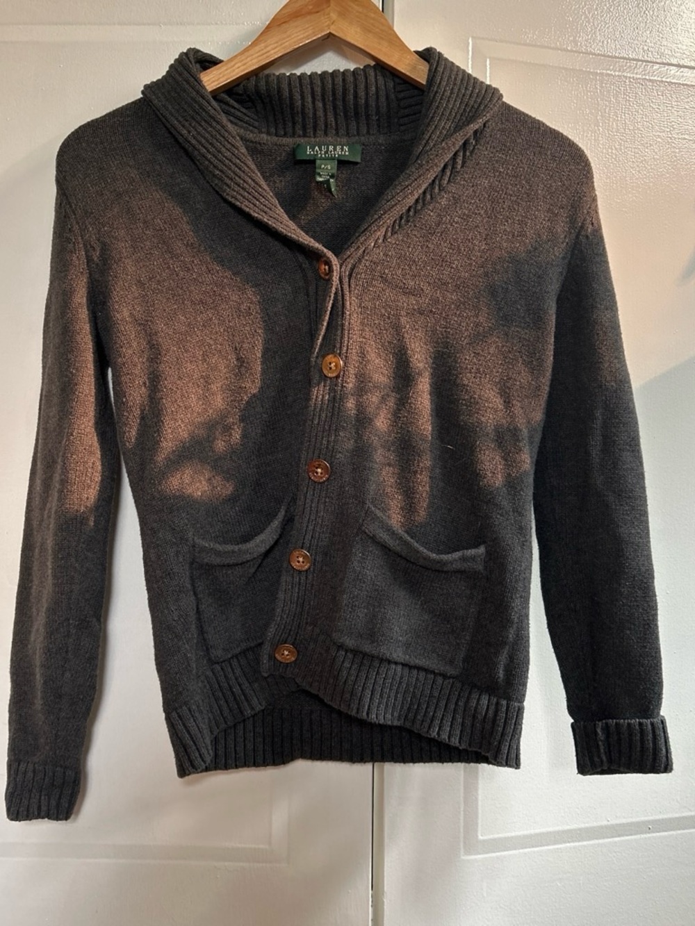 Ralph Lauren Dark gray Shawl Collar Button Cardigan